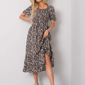 Danae RUE PARIS Black Floral Dress