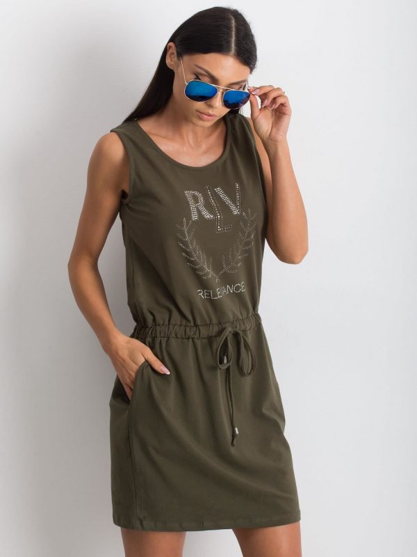 Khaki Embellishment Dress