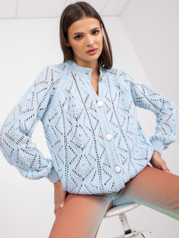 Light Blue Vintage Openwork Cardigan RUE PARIS