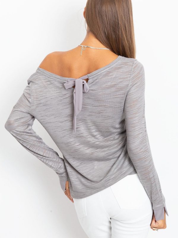 RUE PARIS Grey Aston blouse