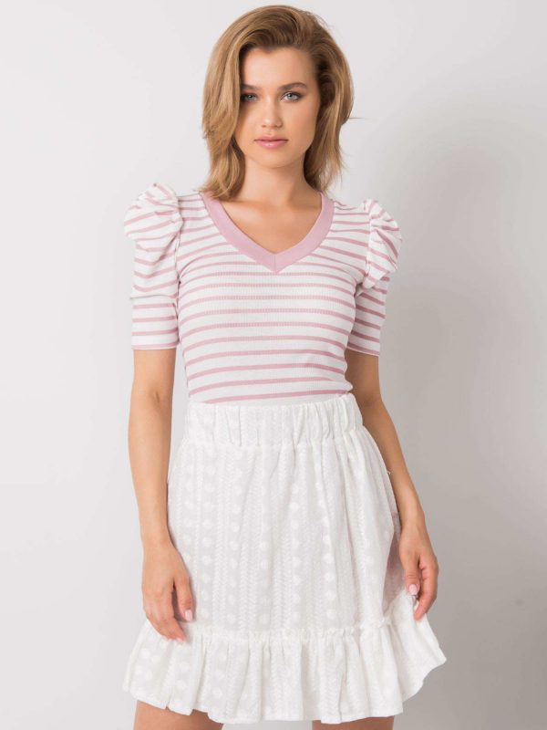 White and pink striped blouse Marlo