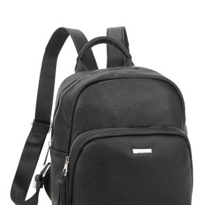 Black backpack with pocket LUIGISANTO