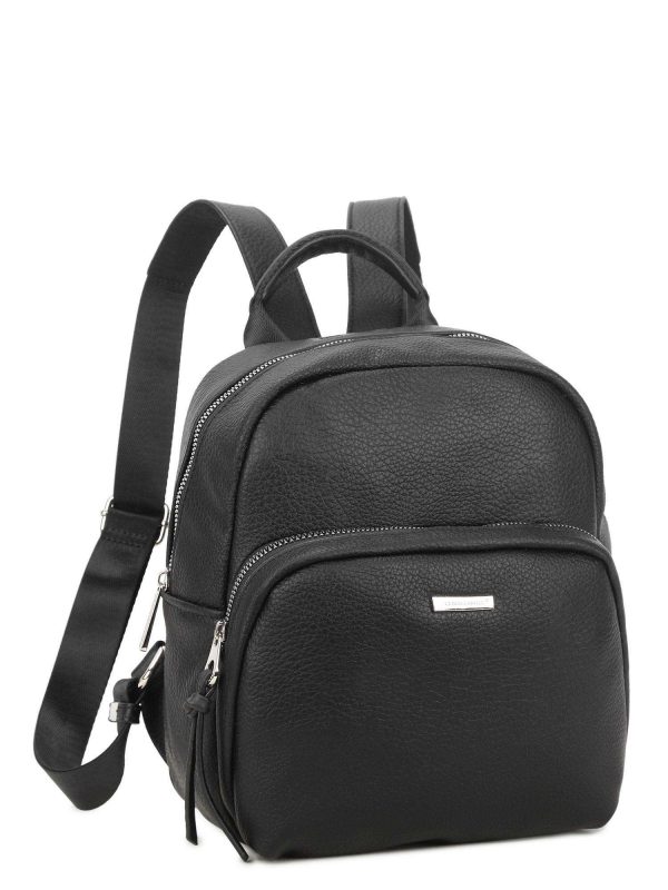 Black backpack with pocket LUIGISANTO