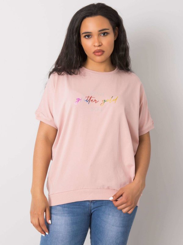 Dirty pink plus size blouse with Jewel inscription