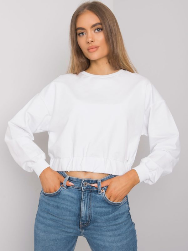 Elain Cotton Women's White Sweatshirt