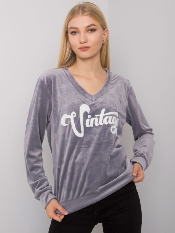 Gray velour sweatshirt Cristobel