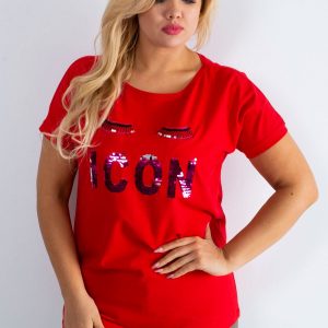 Red T-shirt Calmly PLUS SIZE