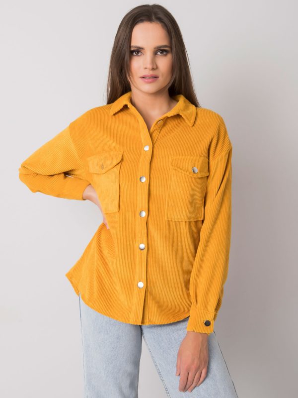 Mary RUE PARIS mustard corduroy shirt