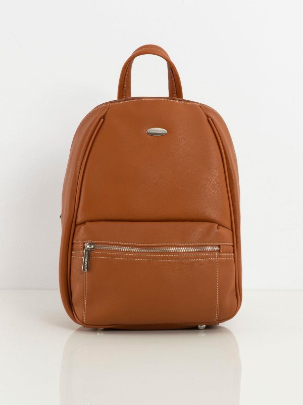 Light Brown Eco Leather Backpack