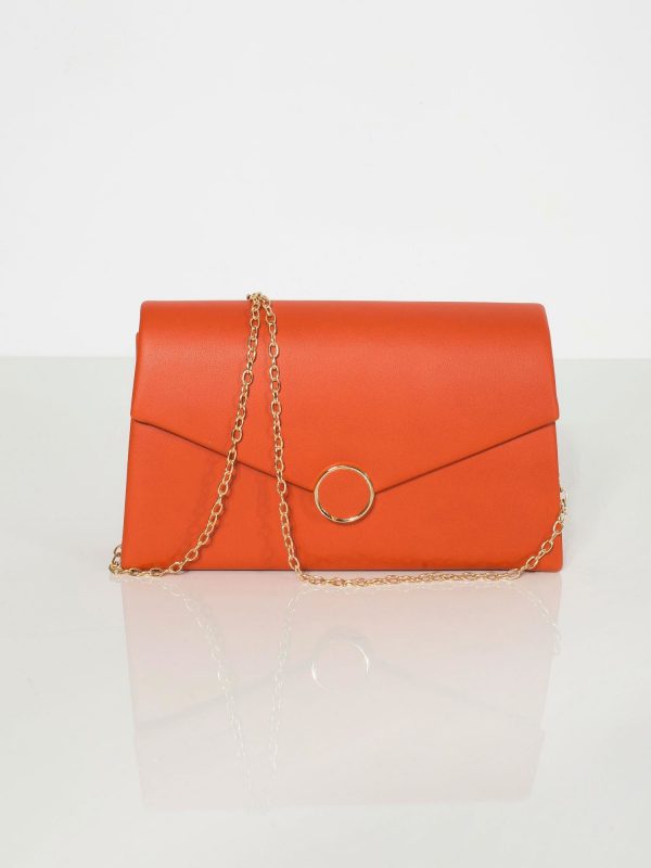 Light red eco-leather clutch