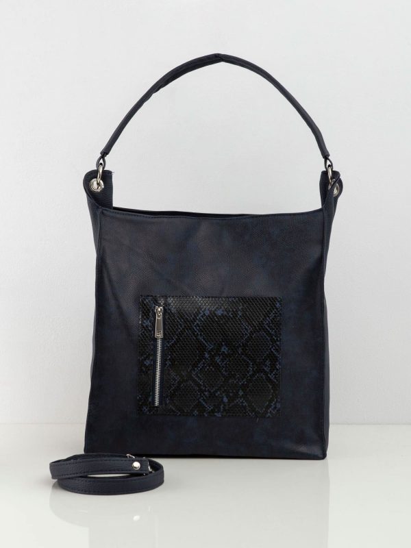 Navy blue bag with animal motif