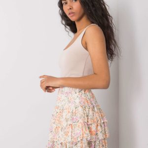 Beige skirt with flounces Leonor