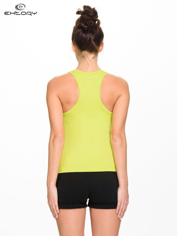 Fluo yellow V-neck sports top