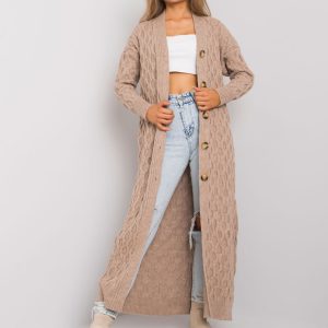 Dark beige long cardigan Ulyana RUE PARIS