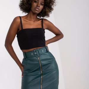 Dark green mini skirt with Jaen zipper