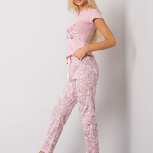 Pale Pink Patterned Women's Pyjamas