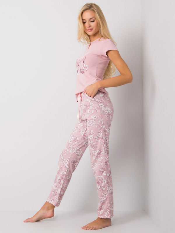 Pale Pink Patterned Women's Pyjamas