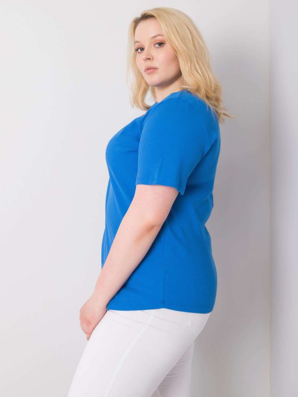 Dark blue stripe blouse plus size Stella