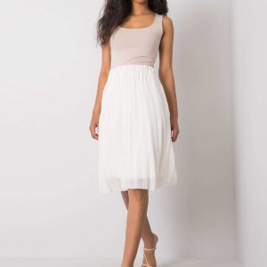 Angie SUBLEVEL White Pleated Skirt