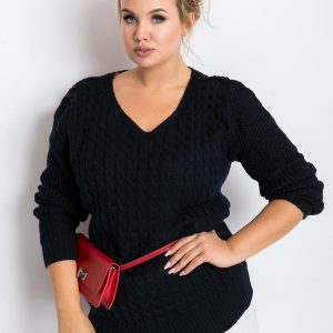 Navy blue plus size sweater Now