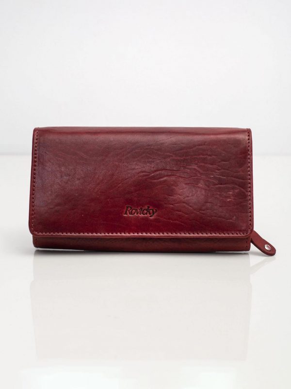 Burgundy leather oblong wallet