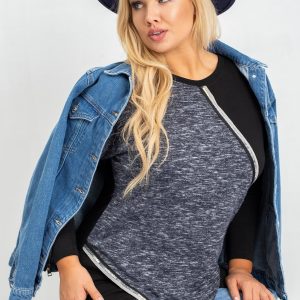 Navy blue plus size blouse Morgan