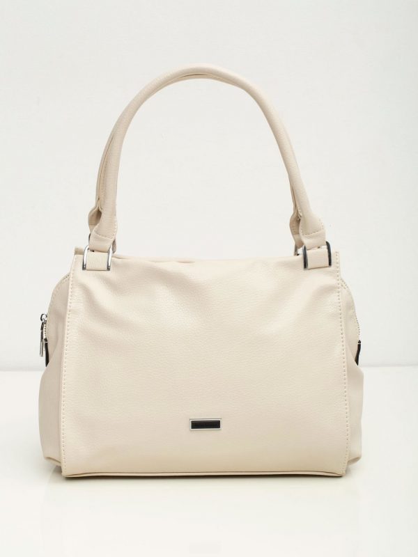 Cream Eco Leather Shoulder Bag