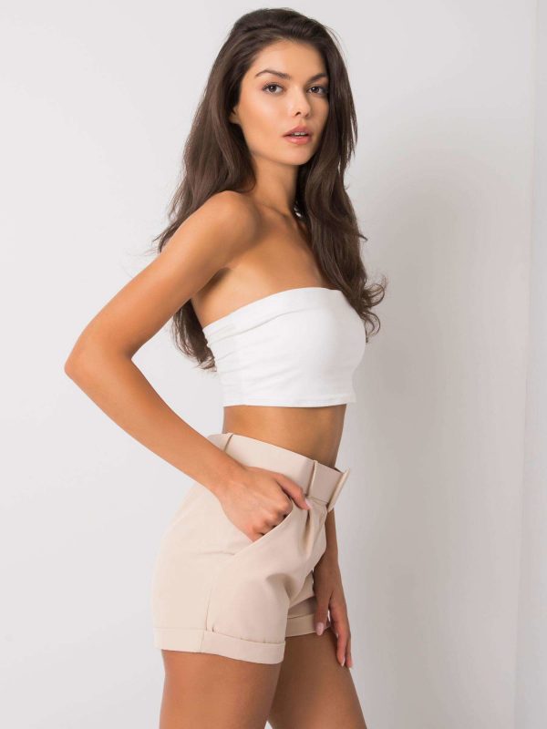 Beige shorts with belt Mabinty