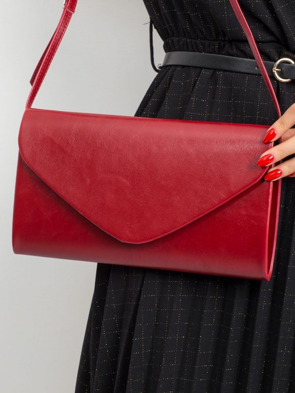 Dark red clutch bag