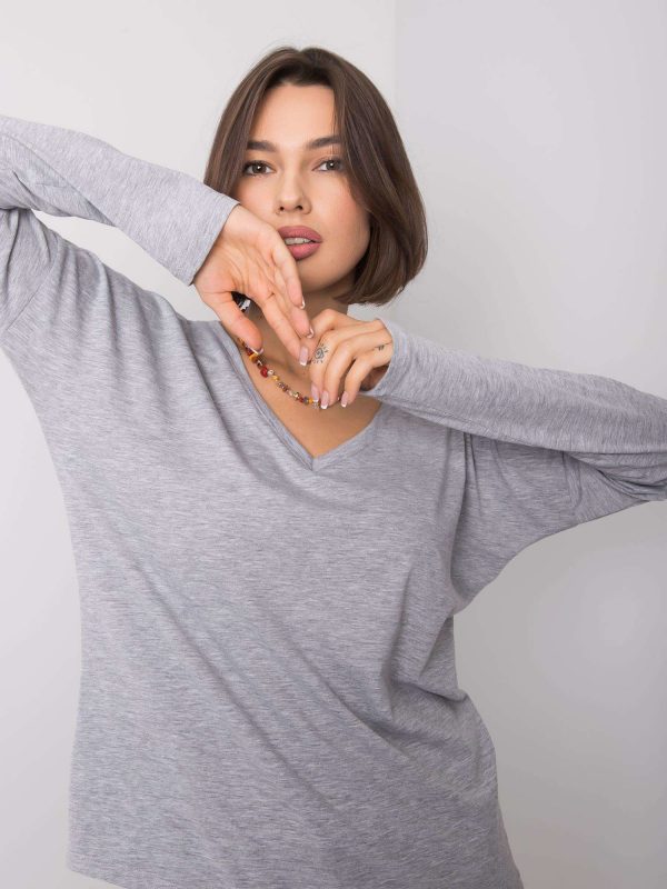 Grey melange blouse Modena