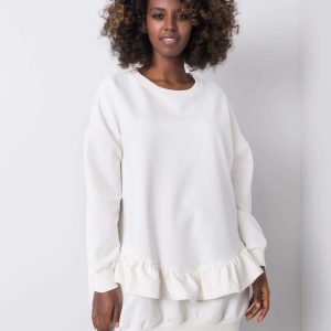 Sanvi White Hoodless Sweatshirt