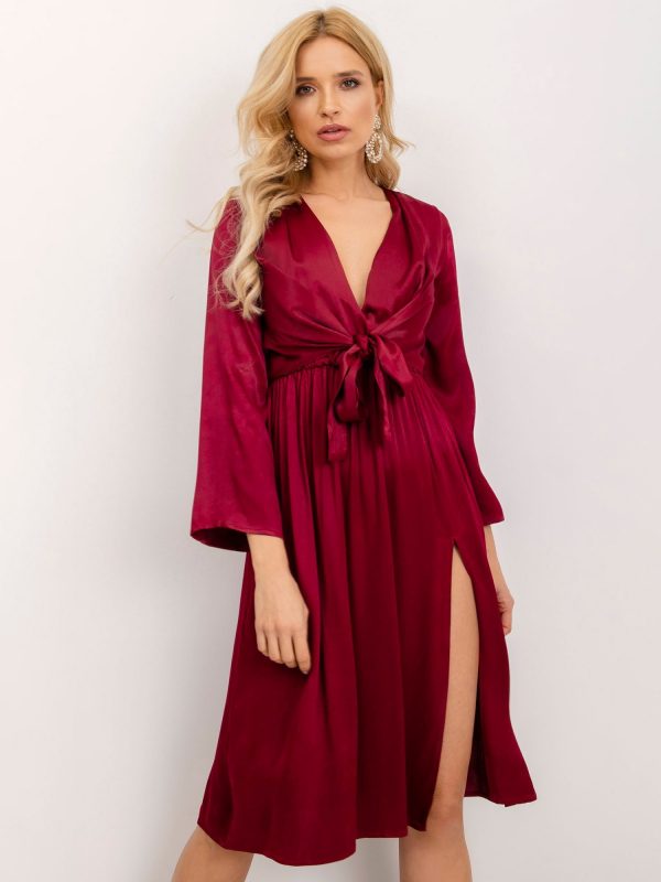 BSL Burgundy dress with ruffles