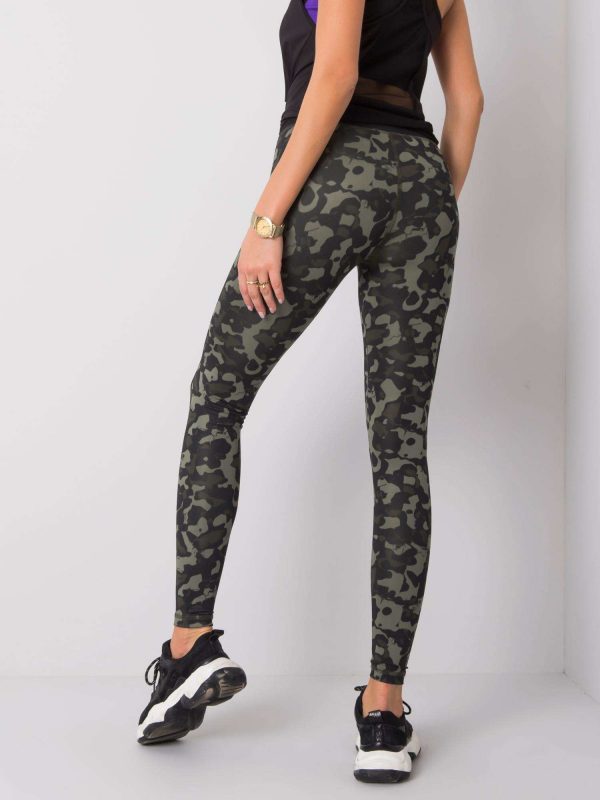 Black-khaki leggings Gracey FOR FITNESS