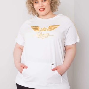 Shaunee White Plus Size Cotton Blouse