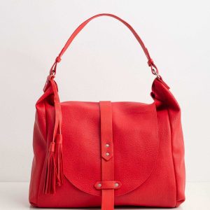 Red big bag with cosmetic bag