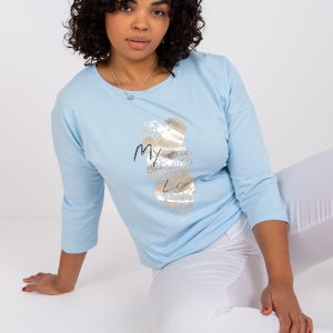 Light Blue Plus Size Casual Blouse Sammy