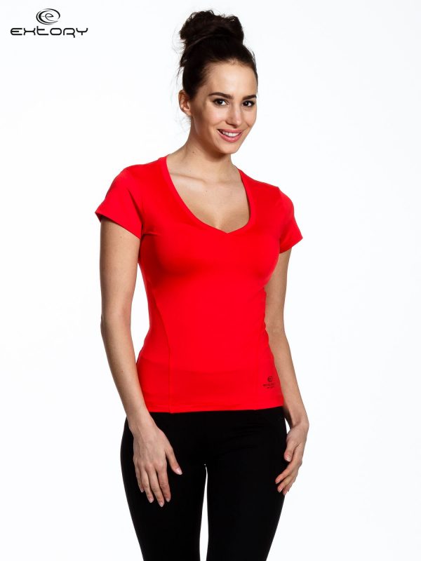 Coral V Neck Thermoactive Sports T-Shirt