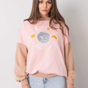 Ramla Pink Hooded Sweatshirt