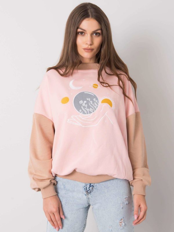 Ramla Pink Hooded Sweatshirt