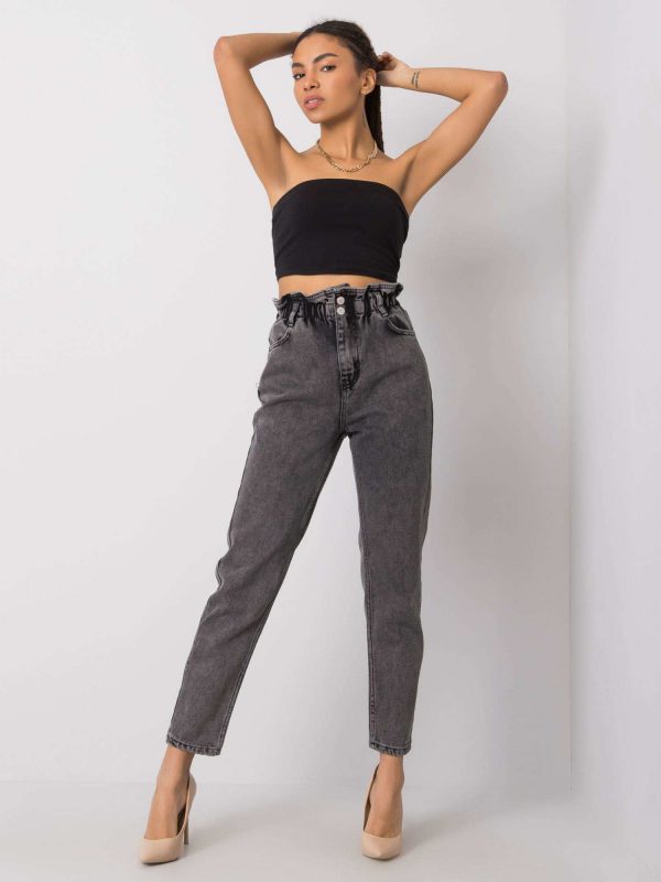 Dark grey mom jeans Joan RUE PARIS