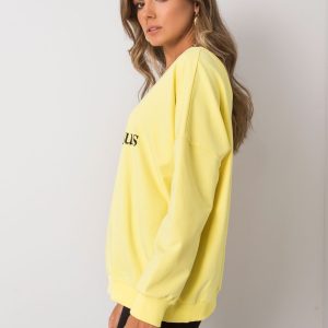 Yellow cotton sweatshirt with Bridgett lettering