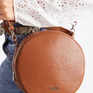 Brown Round Handbag