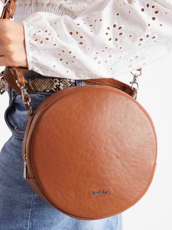 Brown Round Handbag