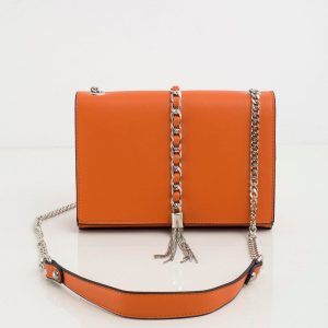 Orange handbag on a chain