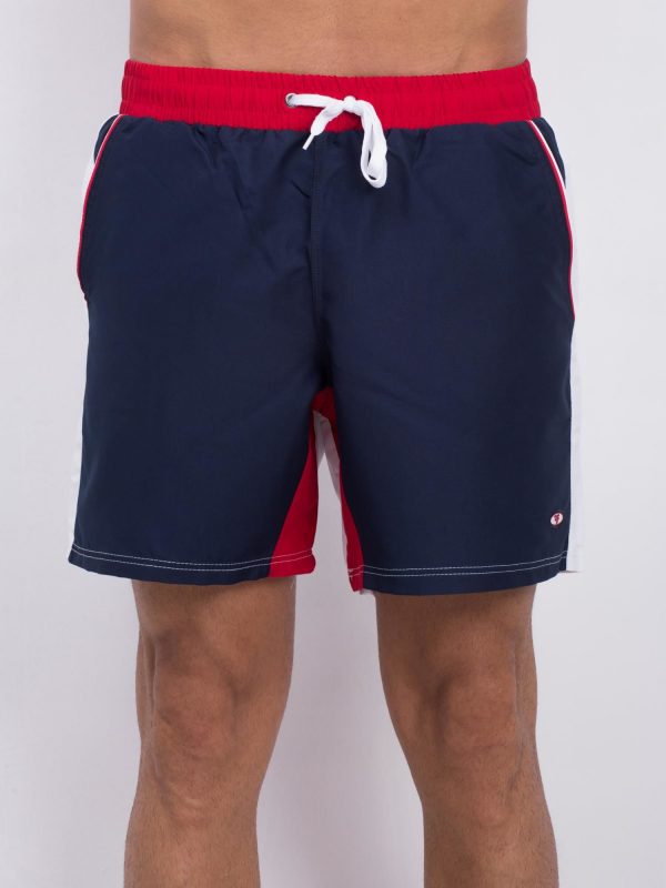 Navy blue and burgundy men's shorts Travel