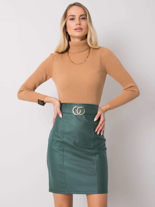 Dark Green Ava Waxed Skirt