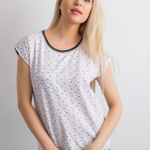 White T-shirt with small flowers