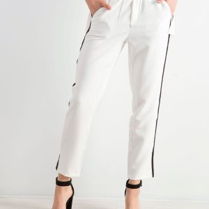 White women's pants with stripes