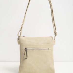 Beige handbag with long strap