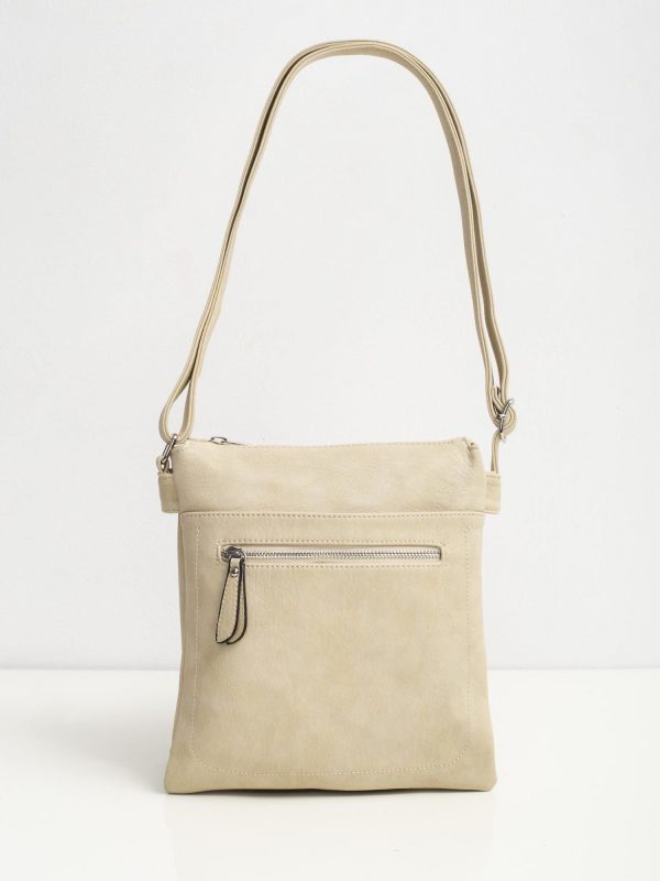 Beige handbag with long strap